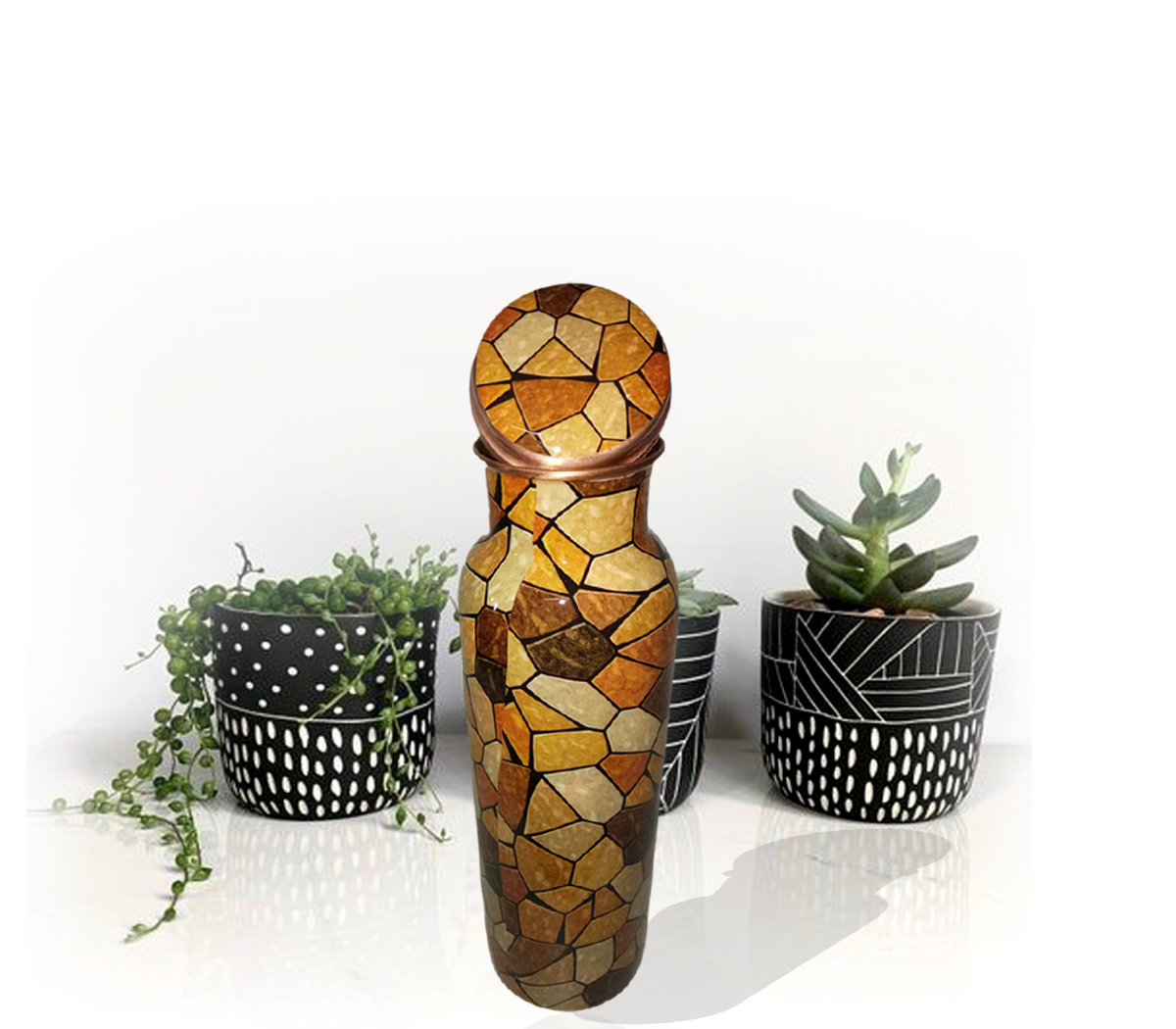 Meena Printed Copper Water Bottle 1000 Ml