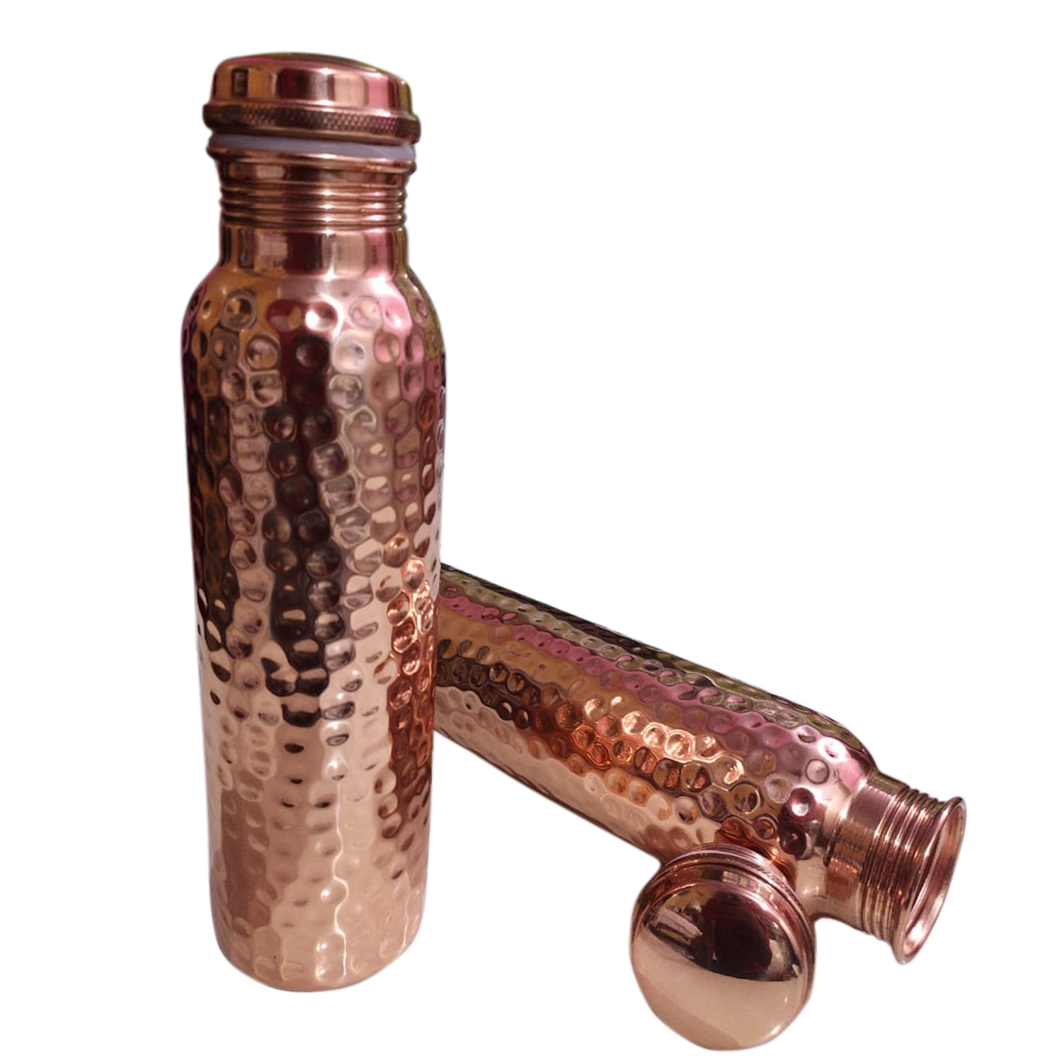 Pure Copper Bottle Hammered