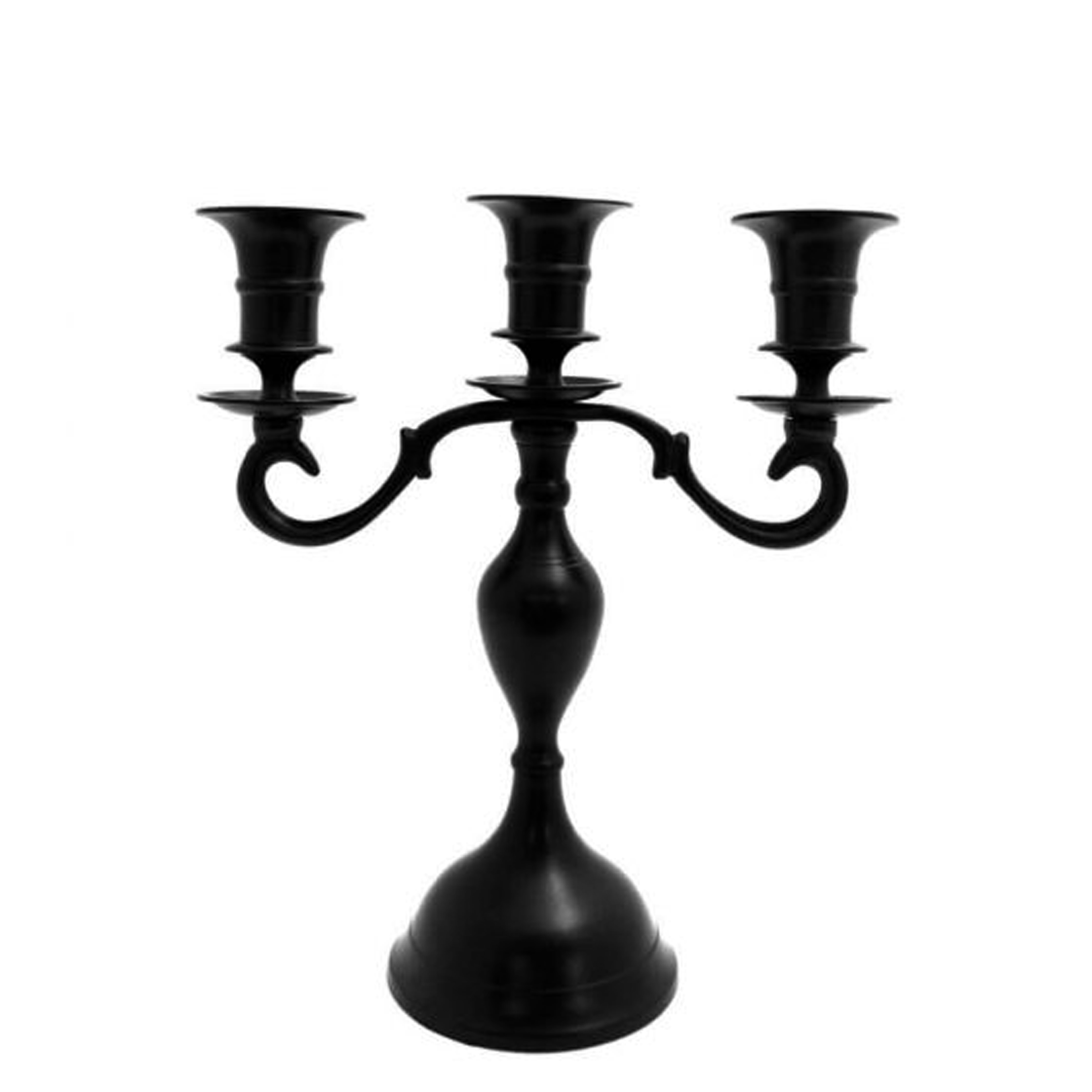 Three Arm Black Candelabra