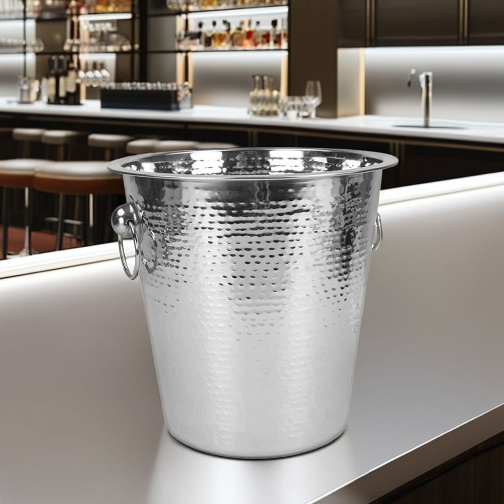 Hammered Metal Ice Bucket