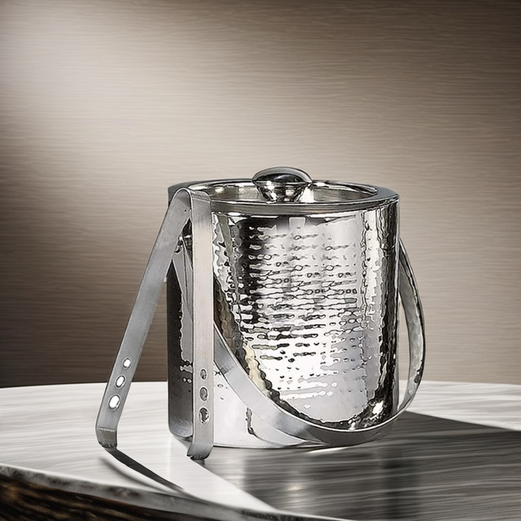 Hammered 6-Inch Stainless Steel Ice Bucket