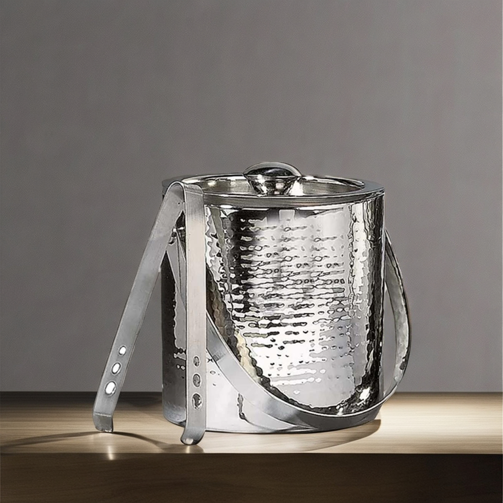 Hammered 6-Inch Stainless Steel Ice Bucket