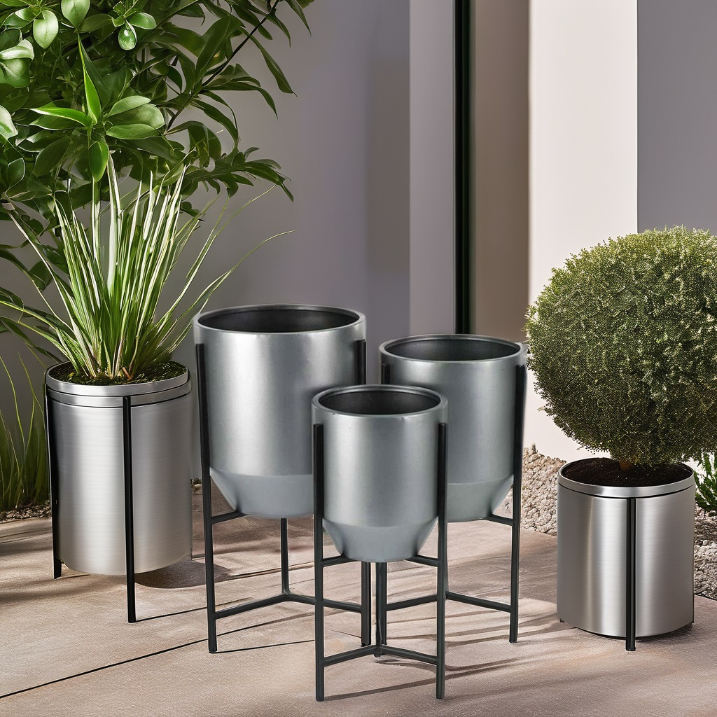 Iron Modern Planter (Set of 3)