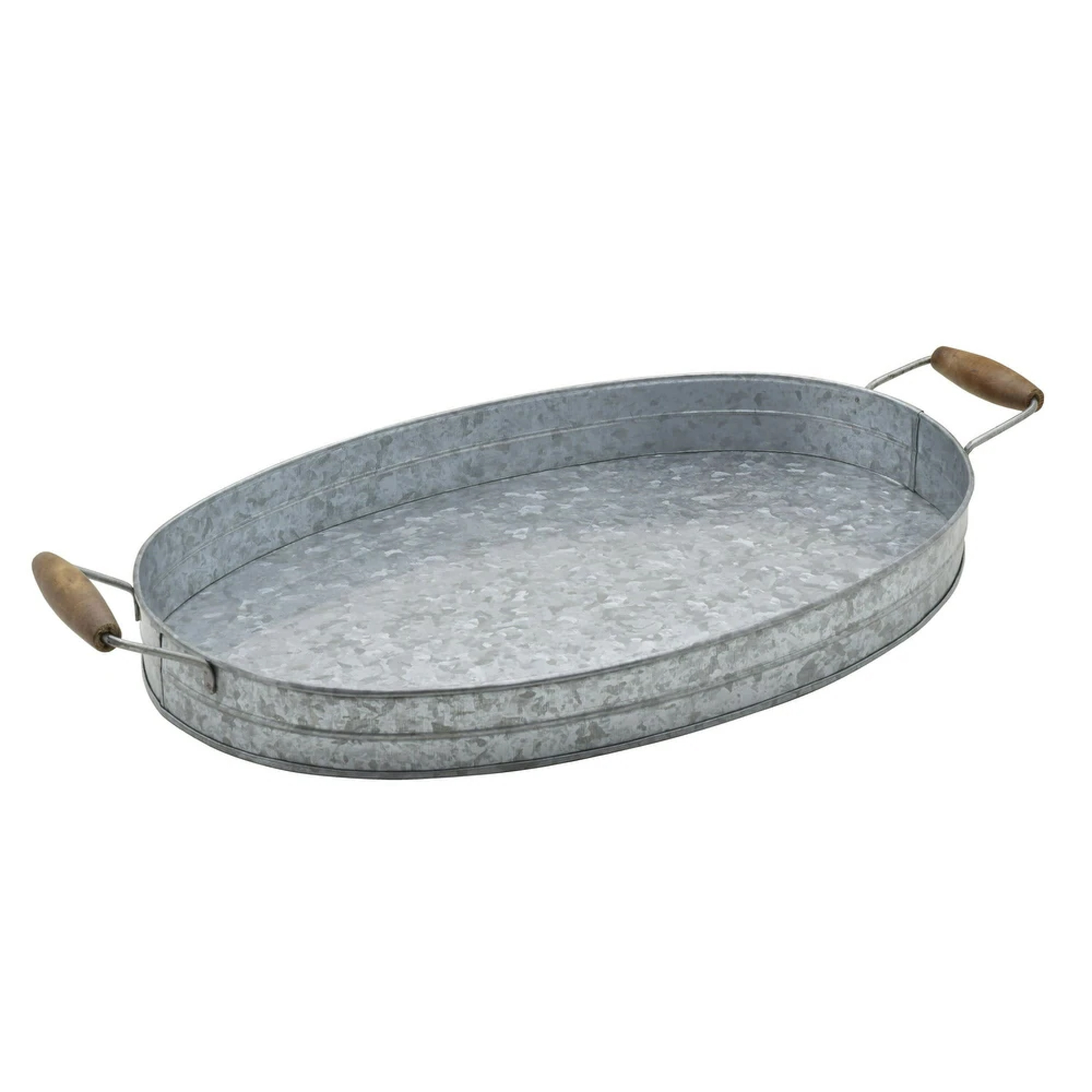 Galvanized 20 Inch Oval Tray