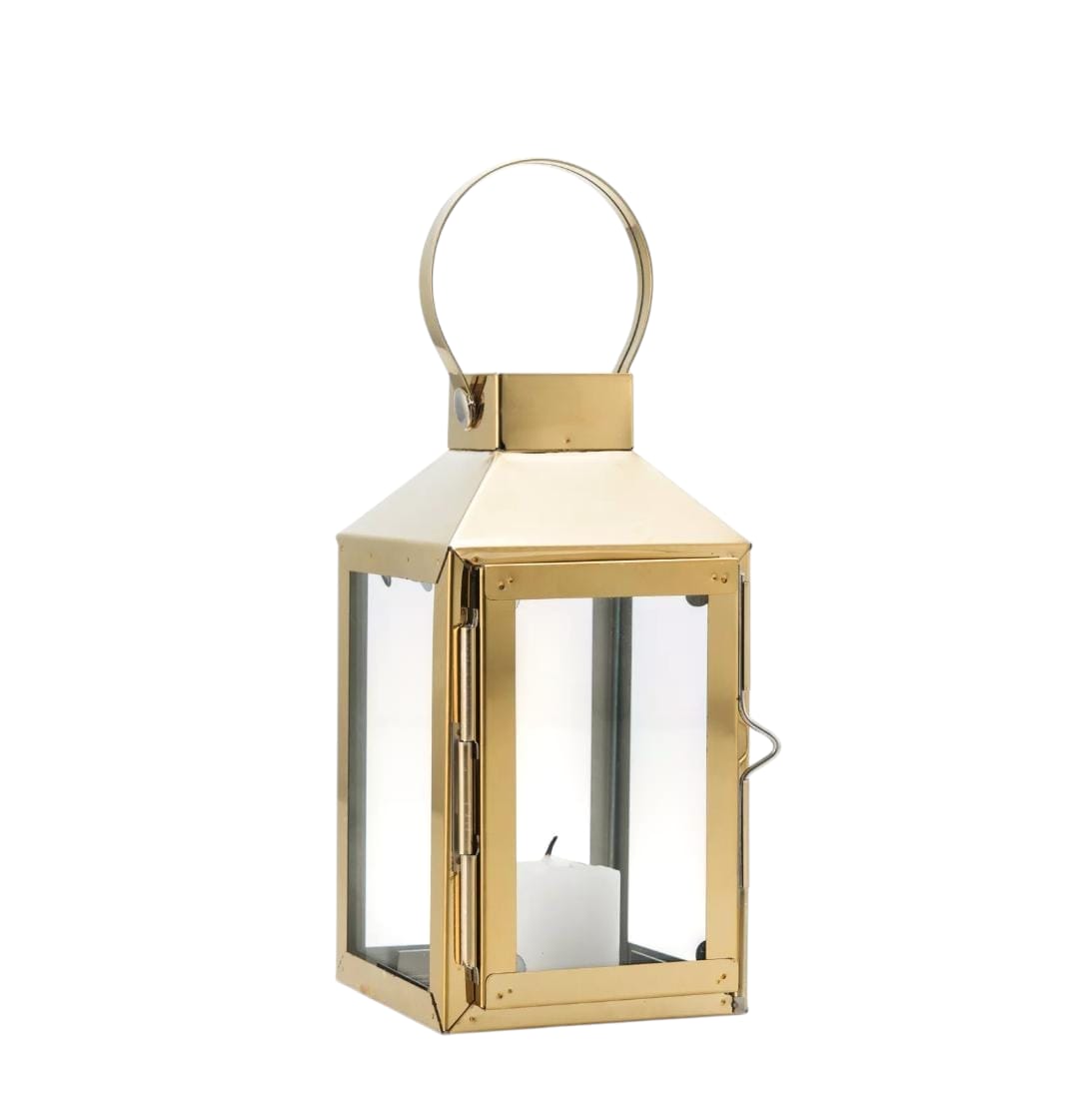 Moroccan Style Decorative Metal Lantern with Red Glass - Image 2
